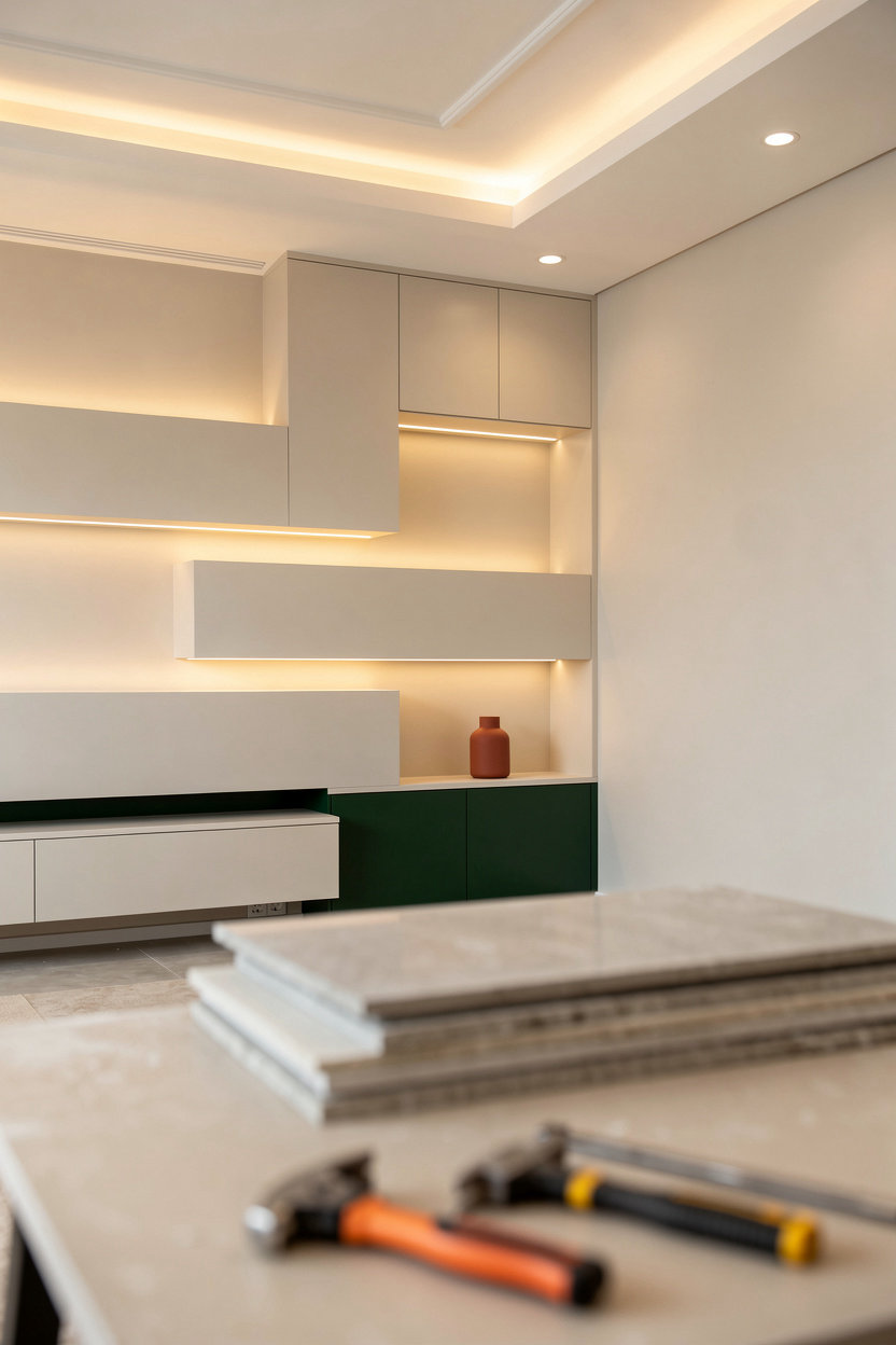 Master Gyp professional تركيب جبس بورد وسمنت بورد وديكورات جدة - modern ceiling and wall installation